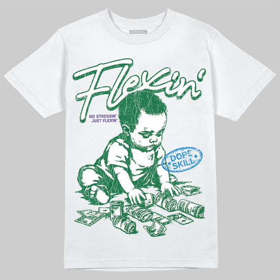 Jordan 12 Bucks DopeSkill T-Shirt Flexin' Graphic Streetwear - White