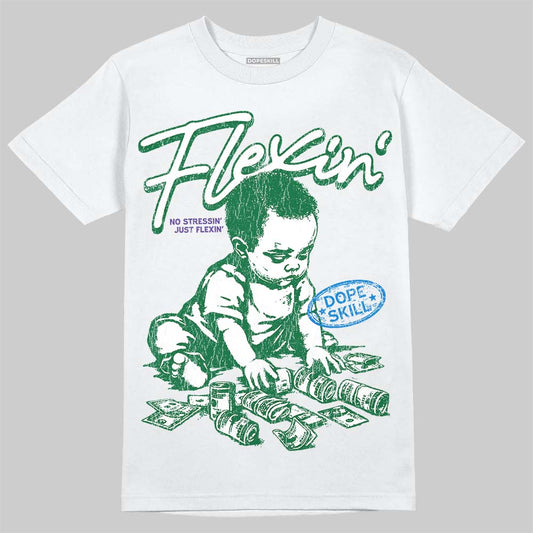 Jordan 12 Bucks DopeSkill T-Shirt Flexin' Graphic Streetwear - White