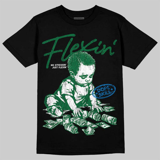 Jordan 12 Bucks DopeSkill T-Shirt Flexin' Graphic Streetwear - Black