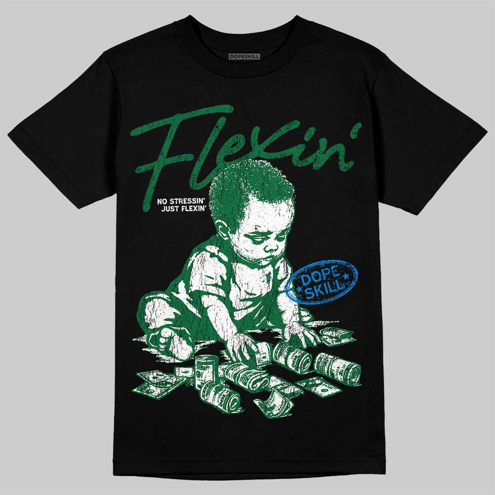 Jordan 12 Bucks DopeSkill T-Shirt Flexin' Graphic Streetwear - Black