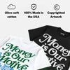 Bucks 12s DopeSkill T-Shirt Money Is Our Motive Typo Graphic