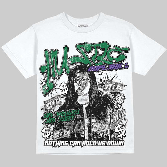 Jordan 12 Bucks DopeSkill Oversize Print T-Shirt No Money No Lust Graphic Streetwear - White