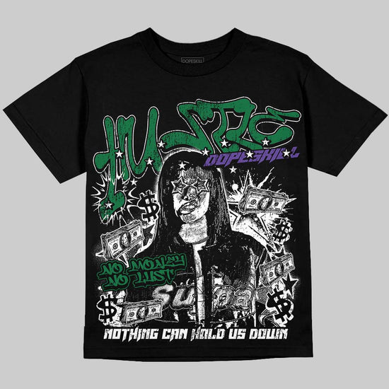 Jordan 12 Bucks DopeSkill Oversize Print T-Shirt No Money No Lust Graphic Streetwear - Black