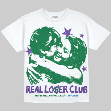 Jordan 12 Bucks DopeSkill Oversize Print T-Shirt Real Lover Club Graphic Streetwear - White