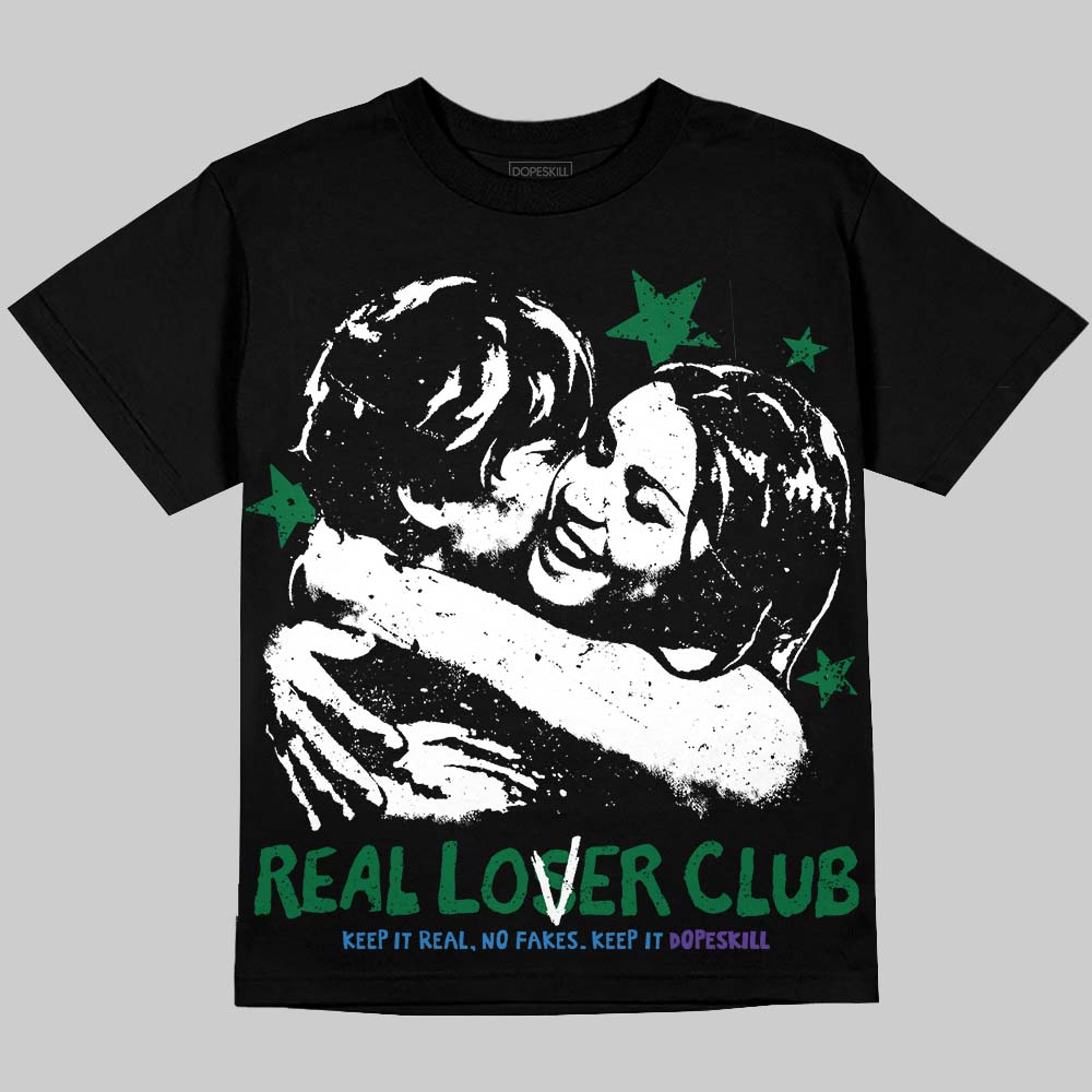 Jordan 12 Bucks DopeSkill Oversize Print T-Shirt Real Lover Club Graphic Streetwear - Black