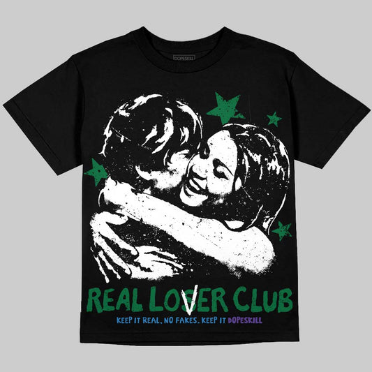 Jordan 12 Bucks DopeSkill Oversize Print T-Shirt Real Lover Club Graphic Streetwear - Black
