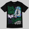 Jordan 12 Bucks DopeSkill T-Shirt Real Ones Move In Silence Graphic Streetwear - Black