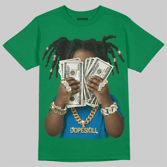 Jordan 12 Bucks DopeSkill T-Shirt Rich Youth Graphic Streetwear - Irish Green