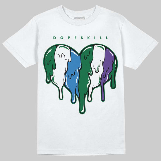 Jordan 12 Bucks DopeSkill T-Shirt Slime Drip Heart Graphic Streetwear - White