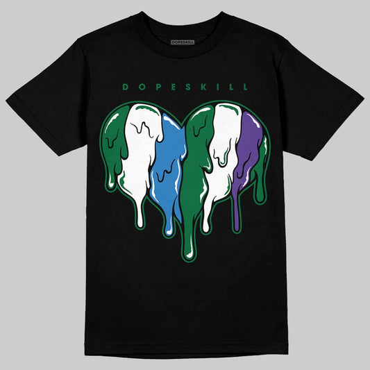 Jordan 12 Bucks DopeSkill T-Shirt Slime Drip Heart Graphic Streetwear - Black
