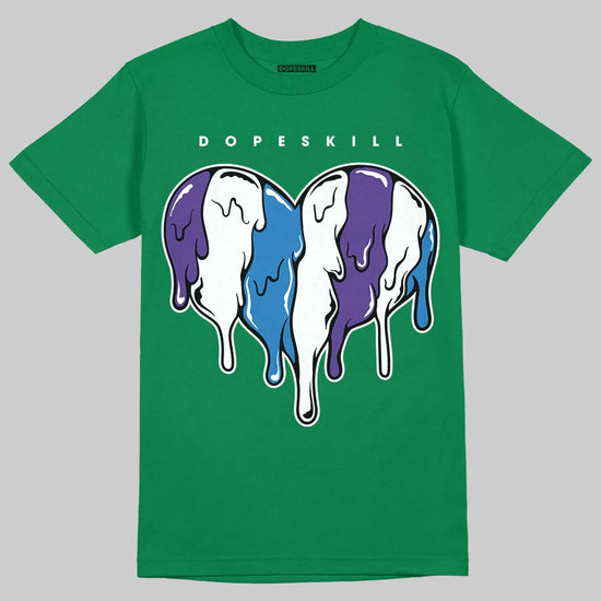 Jordan 12 Bucks DopeSkill T-Shirt Slime Drip Heart Graphic Streetwear - Irish green