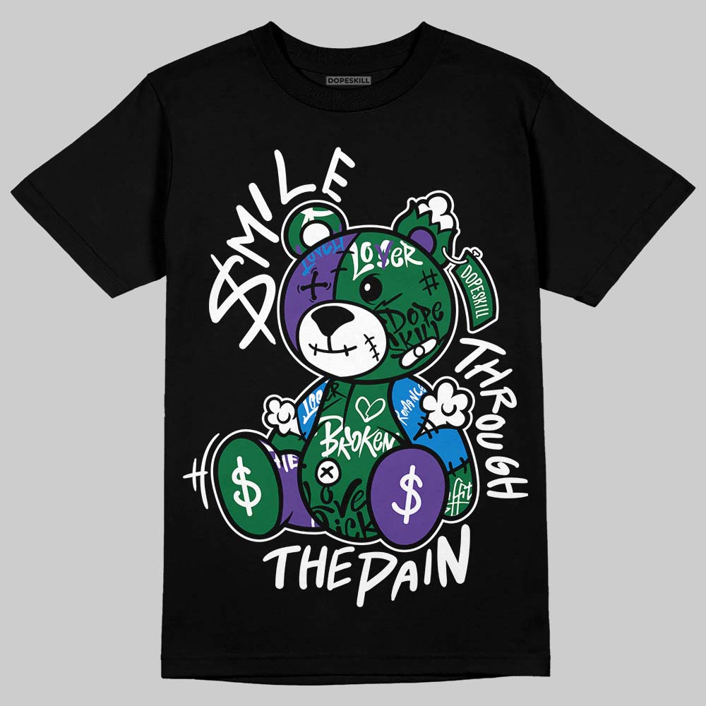 Jordan 12 Bucks DopeSkill T-Shirt Smile Through The Pain Graphic Streetwear - Black