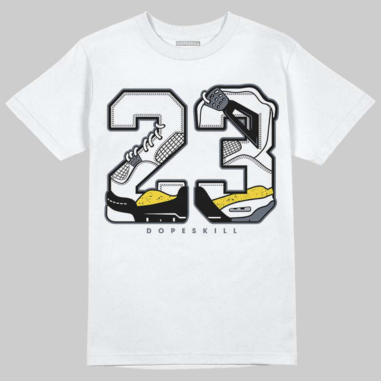Jordan 4 "Tour Yellow" DopeSkill T-Shirt 23 with 4s Pattern Graphic Streetwear - White