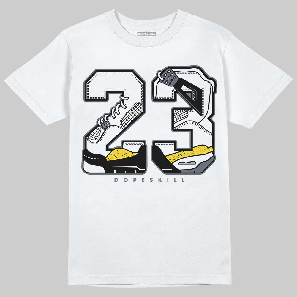 Jordan 4 "Tour Yellow" DopeSkill T-Shirt 23 with 4s Pattern Graphic Streetwear - White