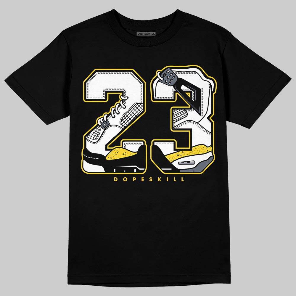 Jordan 4 "Tour Yellow" DopeSkill T-Shirt 23 with 4s Pattern Graphic Streetwear - Black