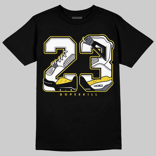 Jordan 4 "Tour Yellow" DopeSkill T-Shirt 23 with 4s Pattern Graphic Streetwear - Black