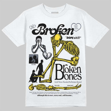 Jordan 4 "Tour Yellow" DopeSkill T-Shirt Broken Bones Graphic Streetwear - White
