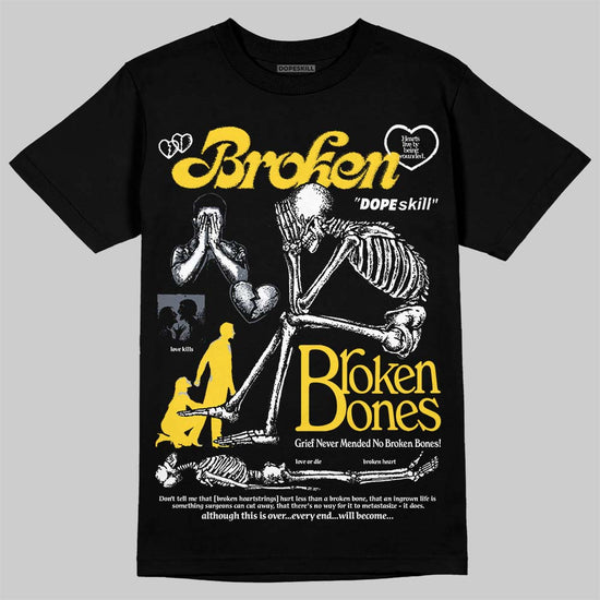 Jordan 4 "Tour Yellow" DopeSkill T-Shirt Broken Bones Graphic Streetwear - Black