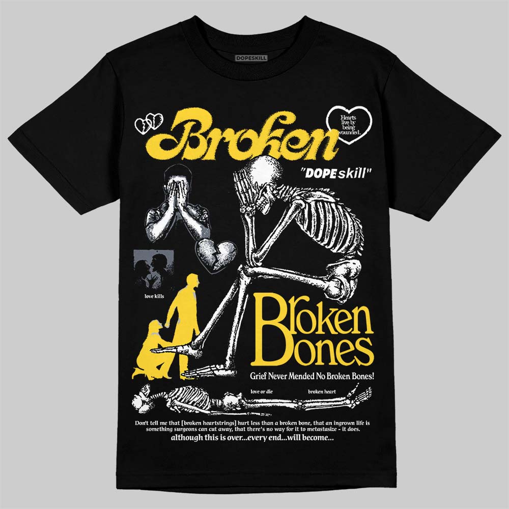 Jordan 4 "Tour Yellow" DopeSkill T-Shirt Broken Bones Graphic Streetwear - Black