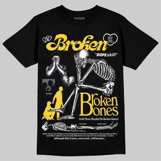Jordan 4 "Tour Yellow" DopeSkill T-Shirt Broken Bones Graphic Streetwear - Black