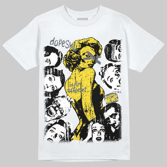 Jordan 4 "Tour Yellow" DopeSkill T-Shirt Built Different Graphic Streetwear - White