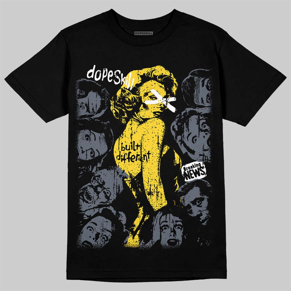 Jordan 4 "Tour Yellow" DopeSkill T-Shirt Built Different Graphic Streetwear - Black