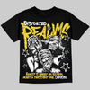 Jordan 4 "Tour Yellow" DopeSkill Oversize Print T-Shirt Distorted Realms Graphic Streetwear - Black
