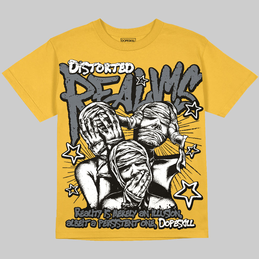 Jordan 4 "Tour Yellow" DopeSkill Oversize Print T-Shirt Distorted Realms Graphic Streetwear - Mustard