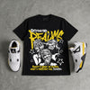 Tour Yellow 4s DopeSkill Oversize Print T-Shirt Distorted Realms Graphic