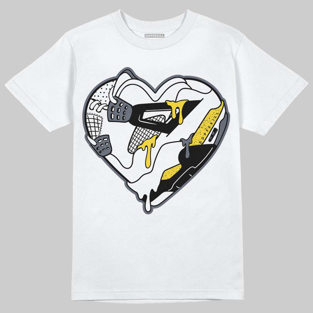Jordan 4 "Tour Yellow" DopeSkill T-Shirt Heart Jordan 4 Graphic Streetwear - White 