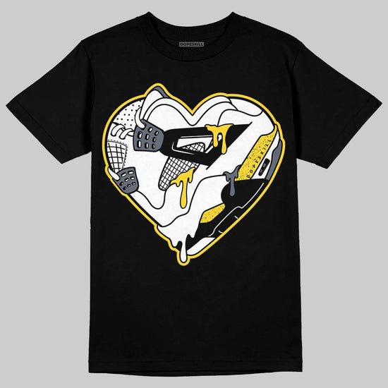 Jordan 4 "Tour Yellow" DopeSkill T-Shirt Heart Jordan 4 Graphic Streetwear - Black