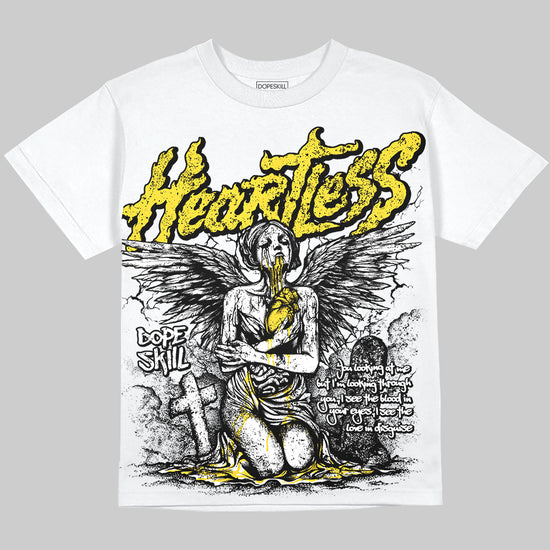 Jordan 4 "Tour Yellow" DopeSkill Oversize Print T-Shirt Heartless Graphic Streetwear - White