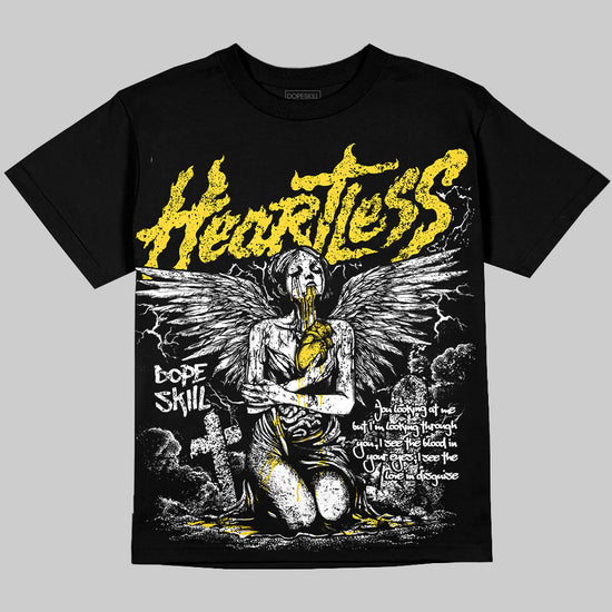 Jordan 4 "Tour Yellow" DopeSkill Oversize Print T-Shirt Heartless Graphic Streetwear - Black
