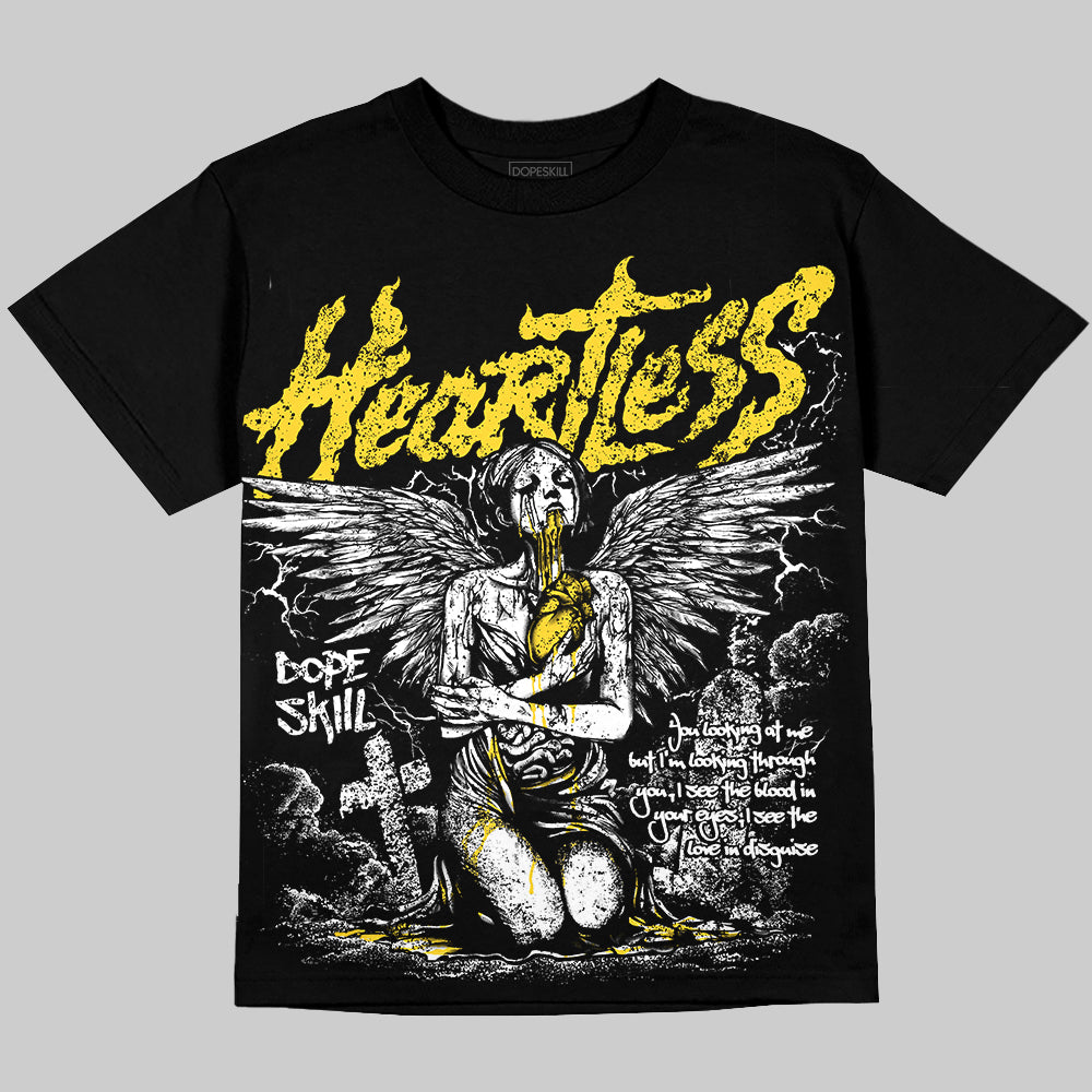 Jordan 4 "Tour Yellow" DopeSkill Oversize Print T-Shirt Heartless Graphic Streetwear - Black
