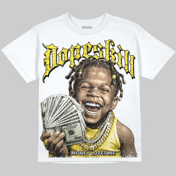 Jordan 4 "Tour Yellow" DopeSkill Oversize Print T-Shirt Money Loves Me Graphic Streetwear - WHite
