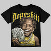 Jordan 4 "Tour Yellow" DopeSkill Oversize Print T-Shirt Money Loves Me Graphic Streetwear - Black