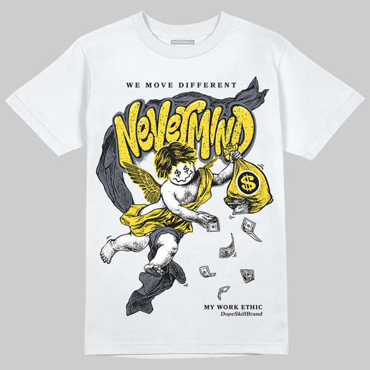 Jordan 4 "Tour Yellow" DopeSkill T-Shirt Nevermind Graphic Streetwear - White