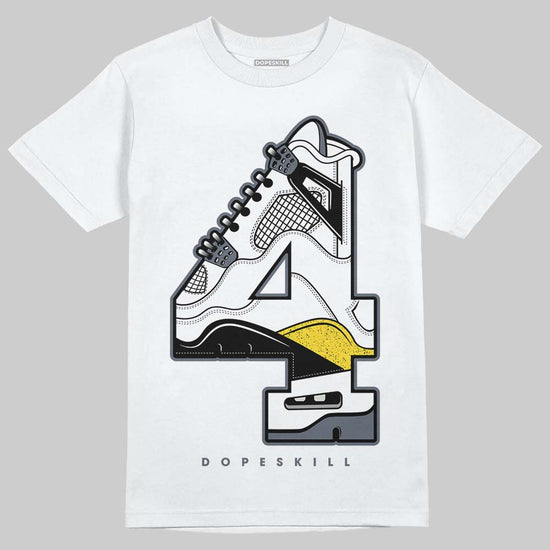 Jordan 4 "Tour Yellow" DopeSkill T-Shirt No.4 Graphic Streetwear - White