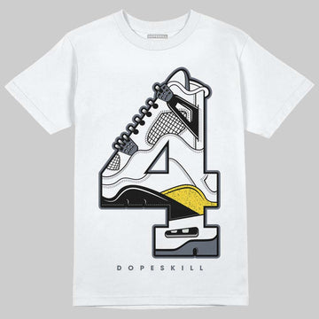 Jordan 4 "Tour Yellow" DopeSkill T-Shirt No.4 Graphic Streetwear - White