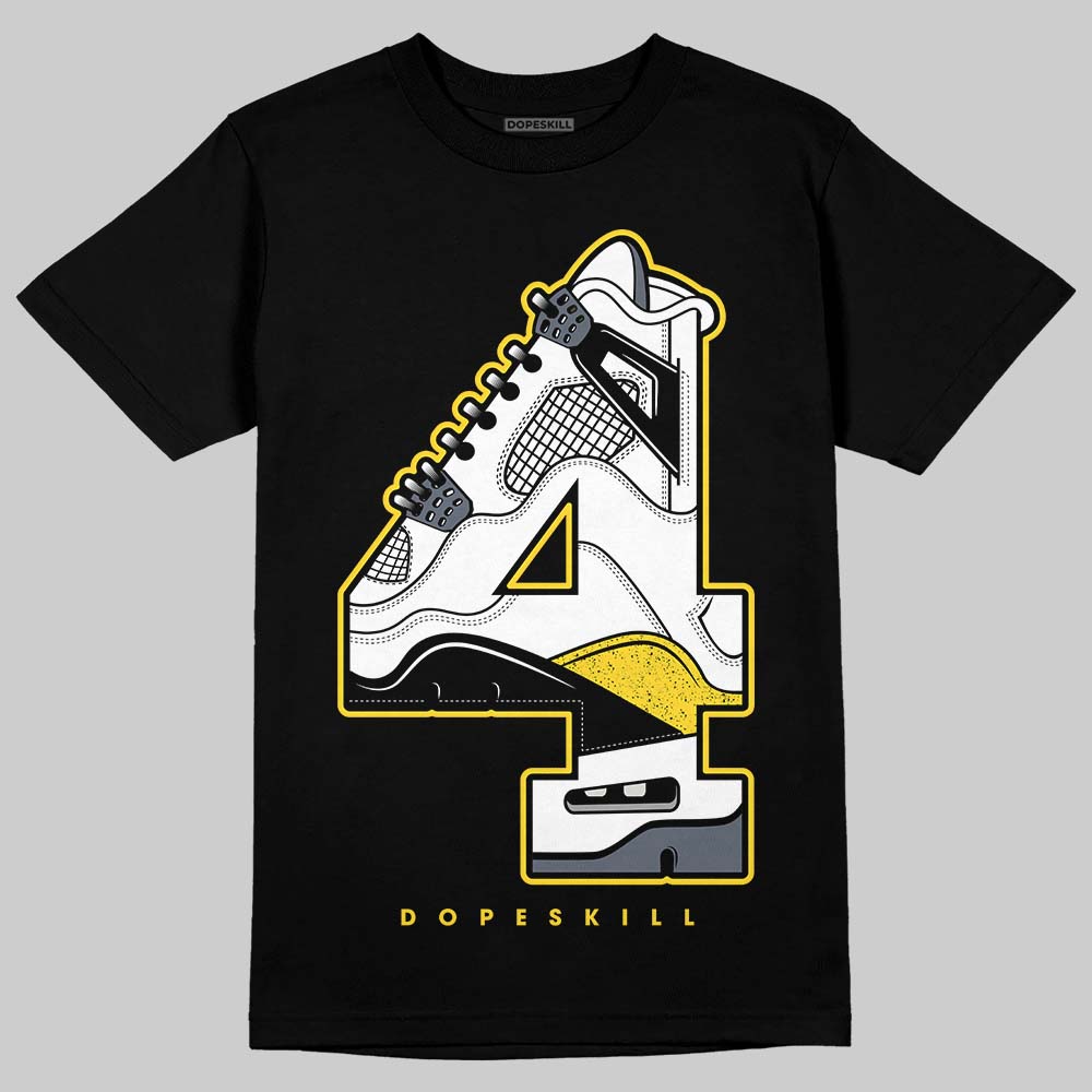 Jordan 4 "Tour Yellow" DopeSkill T-Shirt No.4 Graphic Streetwear - Black
