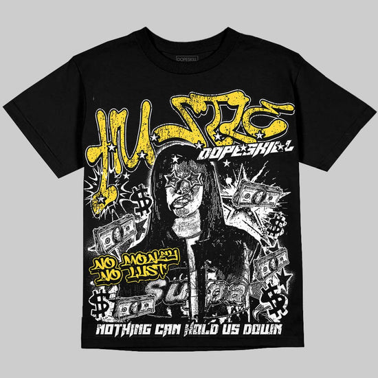 Jordan 4 "Tour Yellow" DopeSkill Oversize Print T-Shirt No Money No Lust Graphic Streetwear - Black