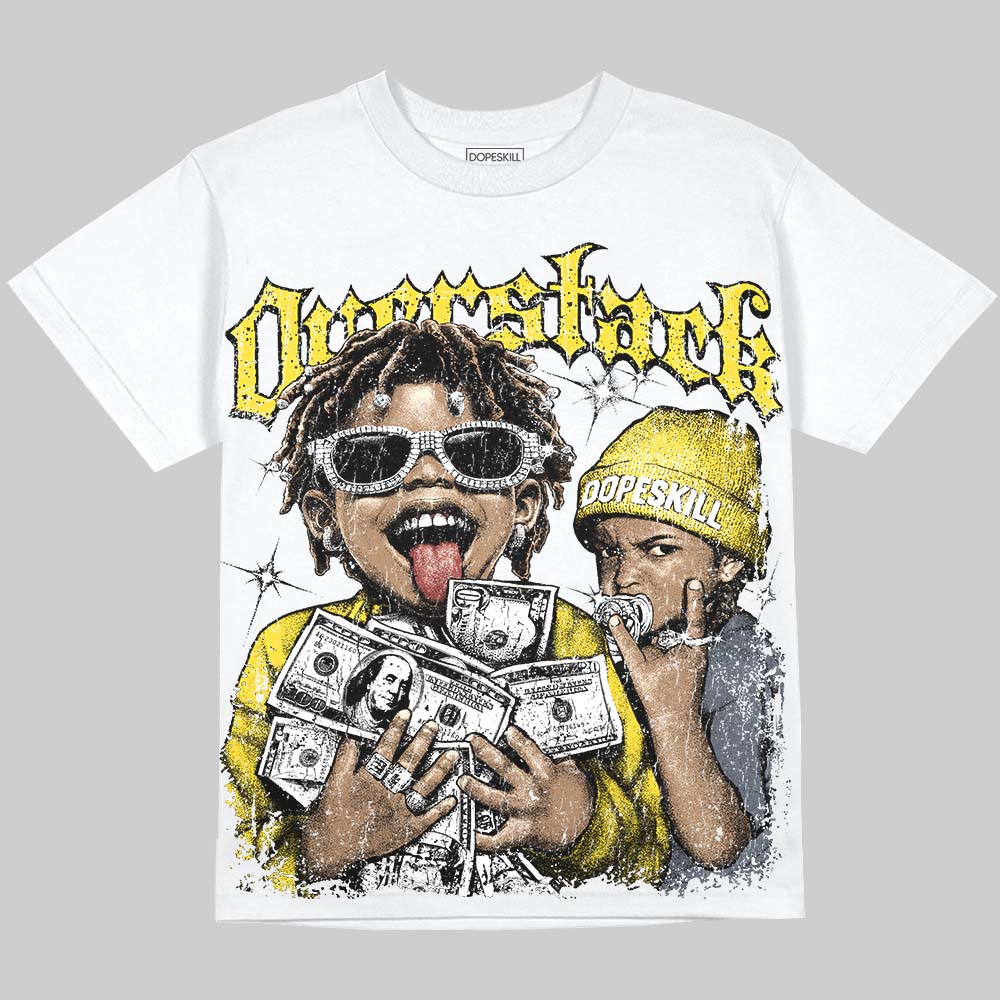 Jordan 4 "Tour Yellow" DopeSkill Oversize Print T-Shirt Overstack Graphic Streetwear - White