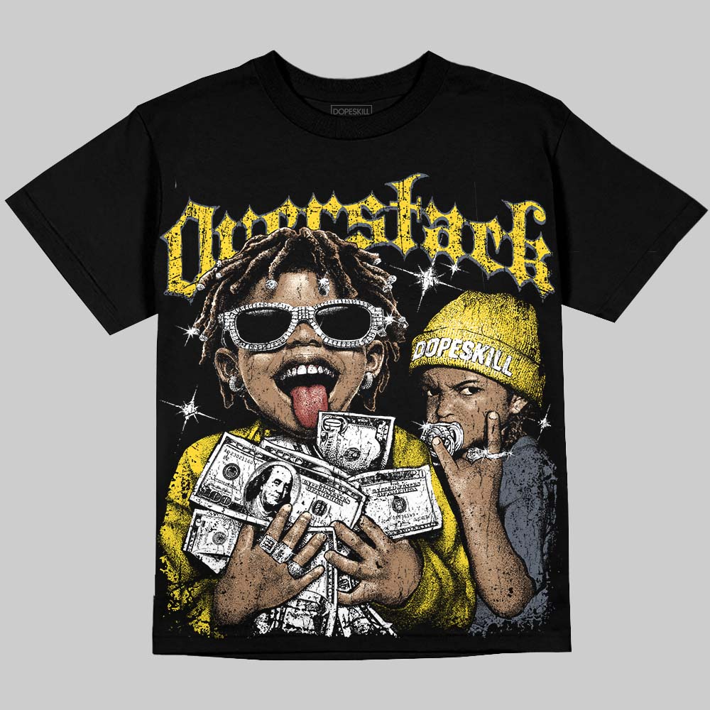 Jordan 4 "Tour Yellow" DopeSkill Oversize Print T-Shirt Overstack Graphic Streetwear - Black
