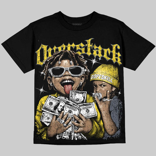 Jordan 4 "Tour Yellow" DopeSkill Oversize Print T-Shirt Overstack Graphic Streetwear - Black
