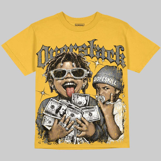 Jordan 4 "Tour Yellow" DopeSkill Oversize Print T-Shirt Overstack Graphic Streetwear - Mustard