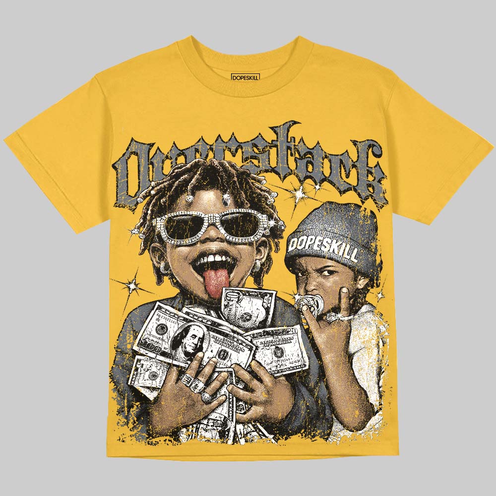 Jordan 4 "Tour Yellow" DopeSkill Oversize Print T-Shirt Overstack Graphic Streetwear - Mustard