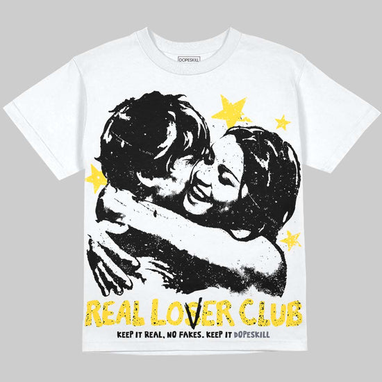 Jordan 4 "Tour Yellow" DopeSkill Oversize Print T-Shirt Real Lover Club Graphic Streetwear - White