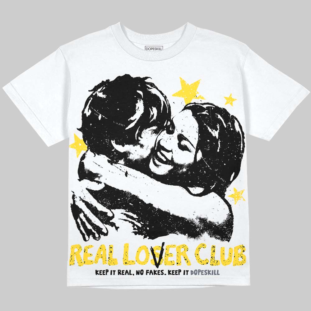 Jordan 4 "Tour Yellow" DopeSkill Oversize Print T-Shirt Real Lover Club Graphic Streetwear - White