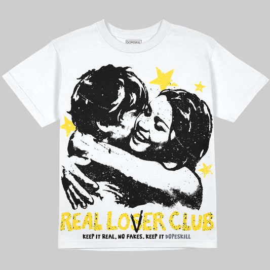 Jordan 4 "Tour Yellow" DopeSkill Oversize Print T-Shirt Real Lover Club Graphic Streetwear - White