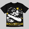 Jordan 4 "Tour Yellow" DopeSkill Oversize Print T-Shirt Real Lover Club Graphic Streetwear - Black